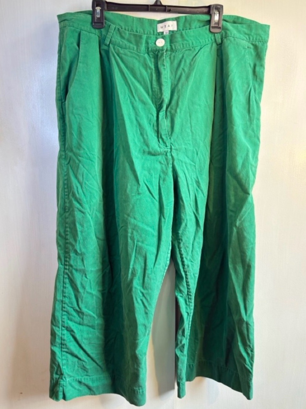 Wray NYC Eli Wide Leg Pant | Size 26 | Green